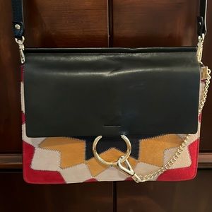 Reproduction "Faye" Leather & Suede Shoulder/Crossbody Bag- New